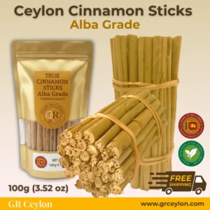 Ceylon Cinnamon Sticks 100g/3.52oz Pack - Pure Alba Grade | 100% Natural True Cinnamon from Sri Lanka - Best Value Pack