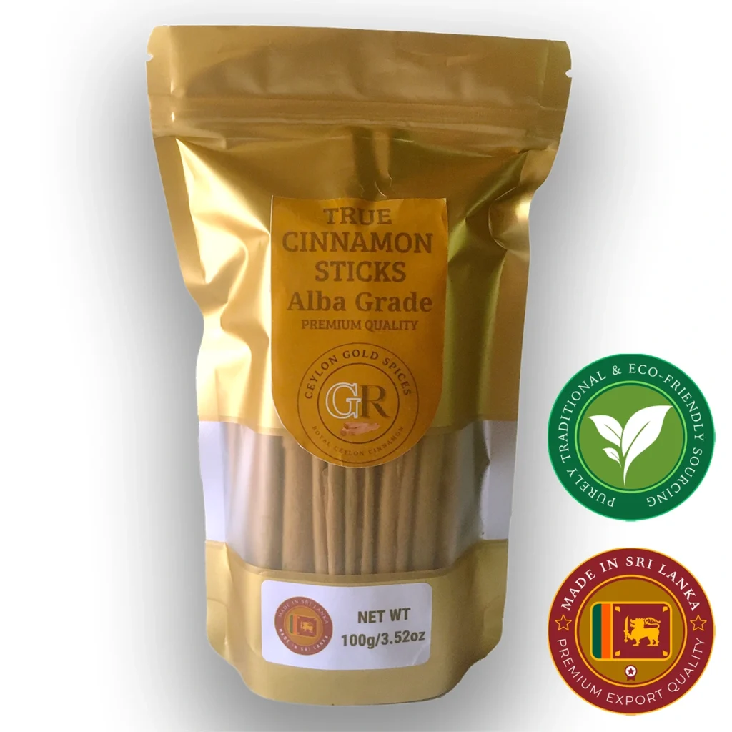 Pure Alba Grade Ceylon Cinnamon Sticks 100g/3.52oz Pack | 100% Natural True Cinnamon from Sri Lanka