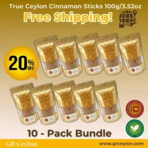 True Ceylon Cinnamon Sticks 100g/3.52oz 10 Pack Premium Bundle | Pure Alba Grade 100% Natural