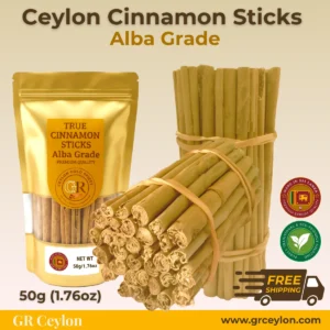 Ceylon Cinnamon Sticks 50g/1.76oz Pack - Pure Alba Grade | 100% Natural True Cinnamon from Sri Lanka - Best Seller